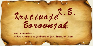 Krstivoje Borovnjak vizit kartica